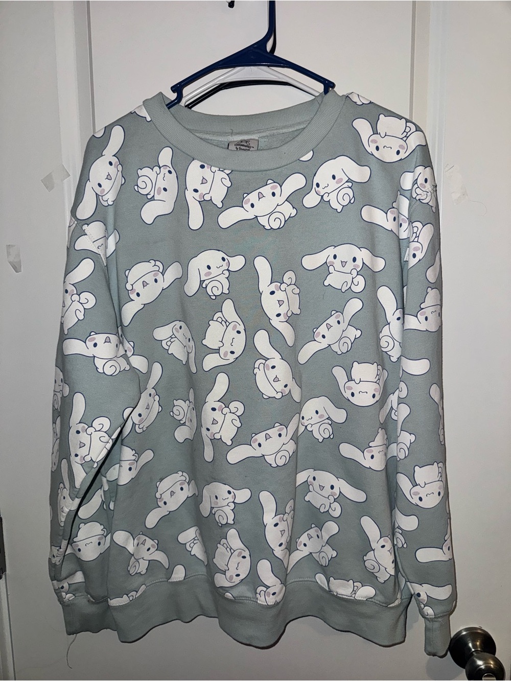 Bioworld Light Sage Green Cinnamoroll Pattern Sweatshirt
